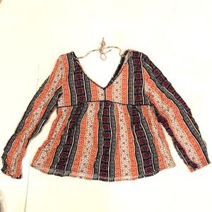 Abercrombie & Fitch M Shirt Multi Colour Pattern Lace Detail Excellent Condition